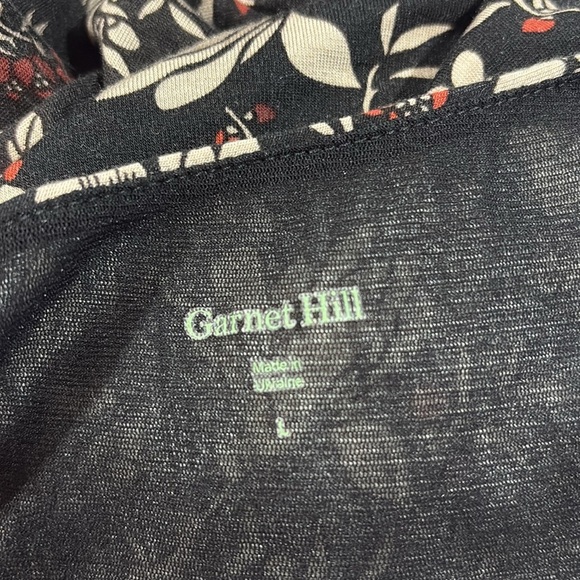 Garnet Hill Floral Striped Maxi Black Red Dress - Picture 3 of 9